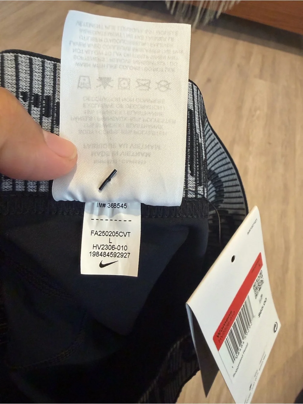 Nike Pro Mid-Rise 7/8 Mesh Panel Black Graphic Leggings HV2306-010 Women's Large